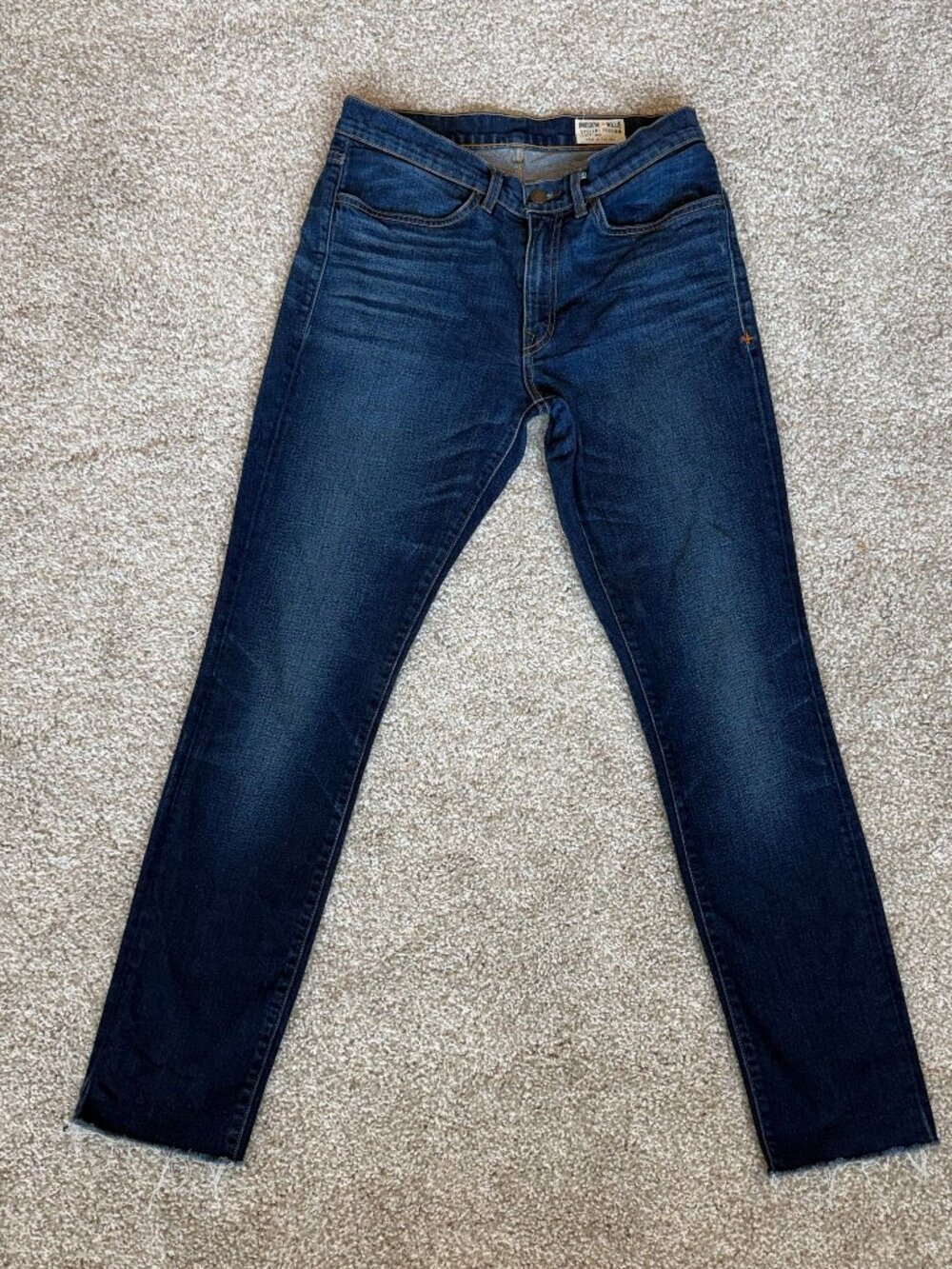 Imogene + Willie Special Edition Skinny Jeans Size 28 Dark Indigo Raw Hem USA